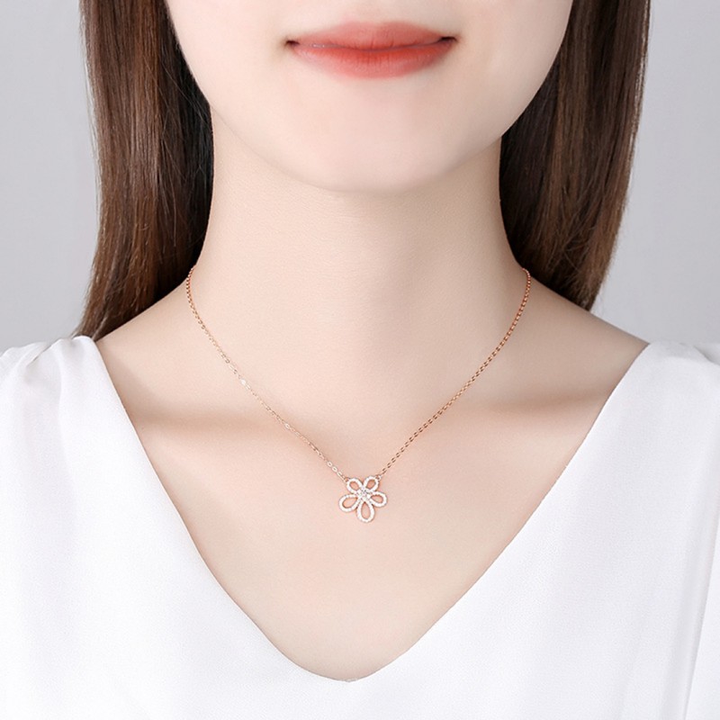 Sunflower Necklace Full Diamond Collarbone Chain